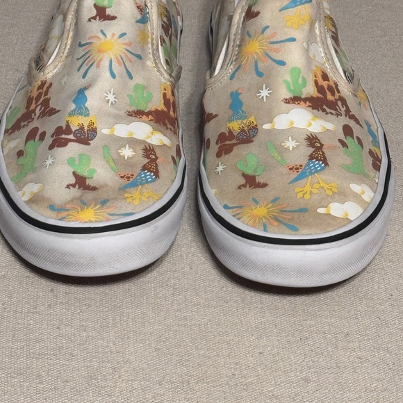 Vans Classic Slip On Desert Roadrunner Cactus Print Sneakers Mens 11.5 Womens 13 - Picture 2 of 9
